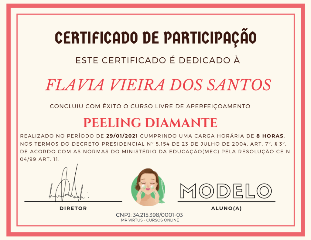 Certificado Curso de Peeling